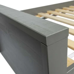 Wohnen 90x200 Holzbett in Grau aus Kiefer - Firgetta