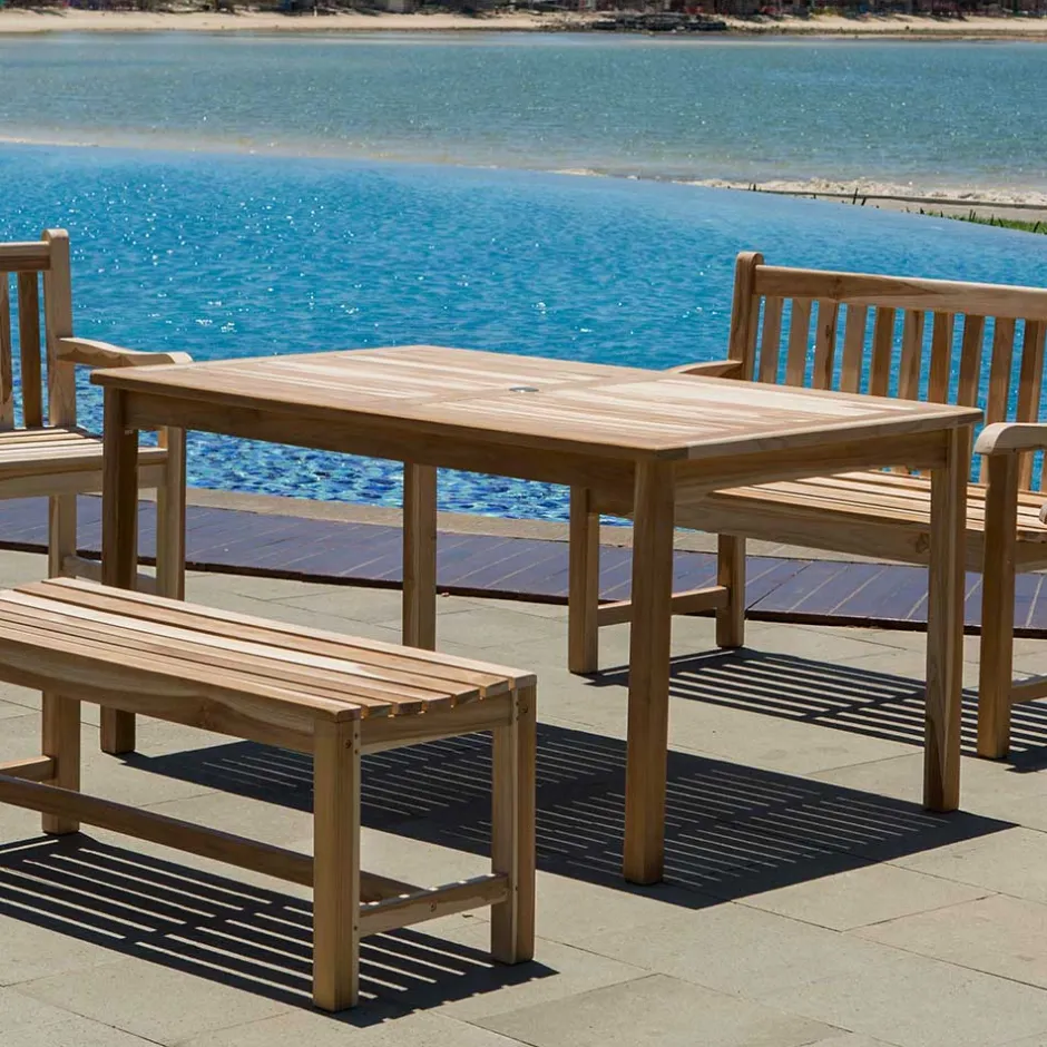 Wohnen 150x90 Holztisch für den Garten aus Teak - Klahuma