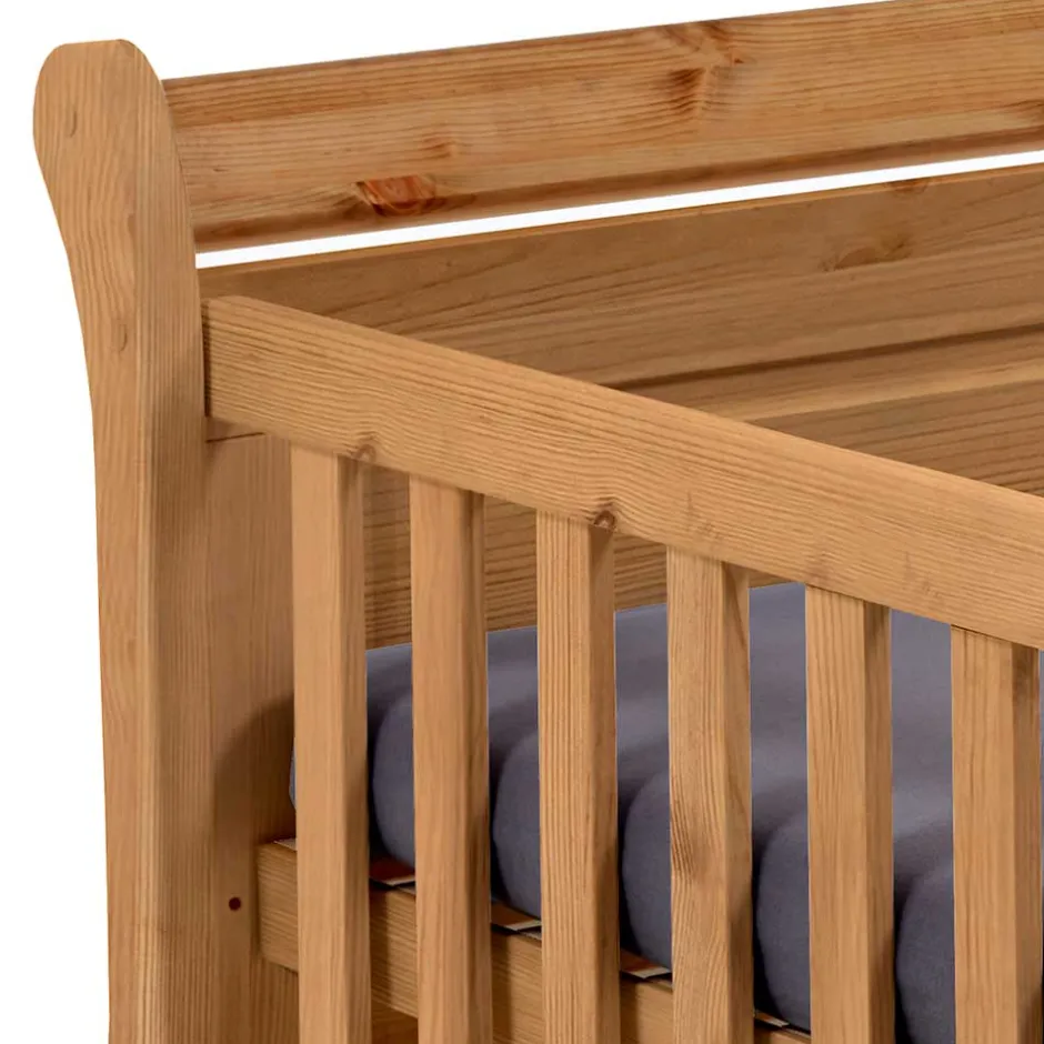 70x140 Kiefernholz Babybett gebeizt & geölt - Piatra^Wohnen Sale