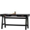 Kinder Wohnen 140x62 Kiefernholz Schreibtisch in Schwarz - Ilvessino