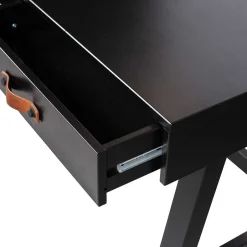 Kinder Wohnen 140x62 Kiefernholz Schreibtisch in Schwarz - Ilvessino