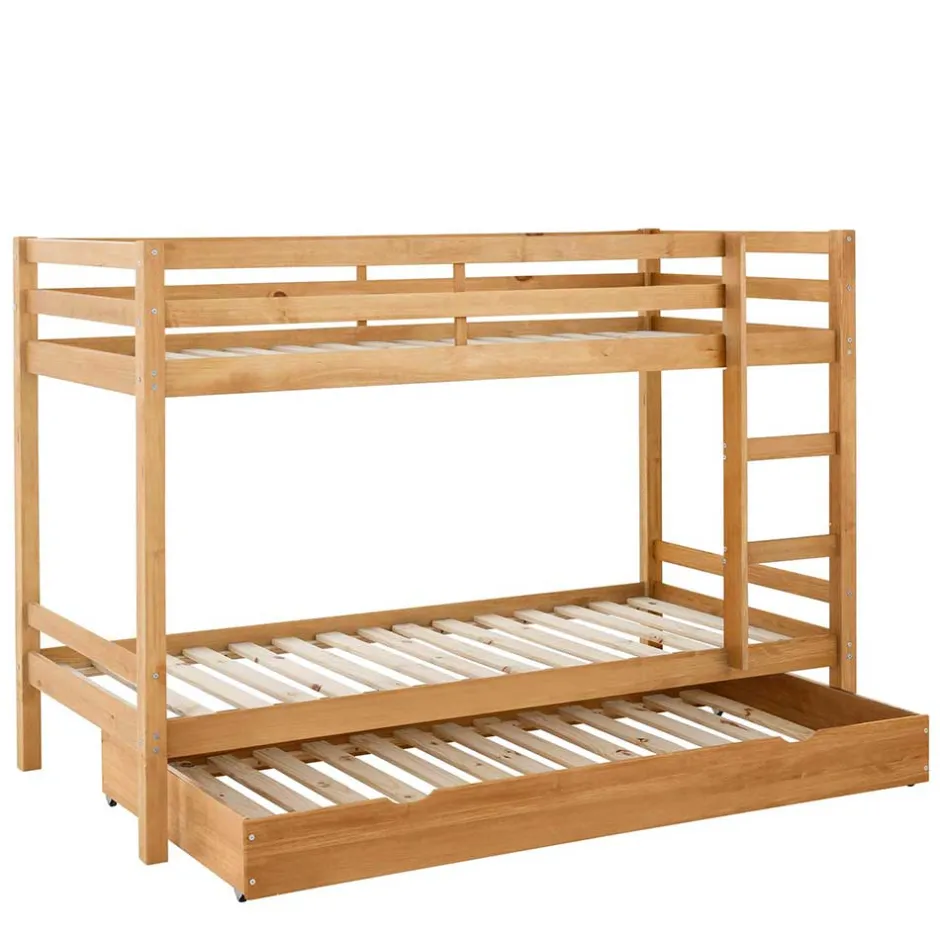 90x200 Kinder Stockbett in Kiefer Natur - Lowes^Wohnen Sale