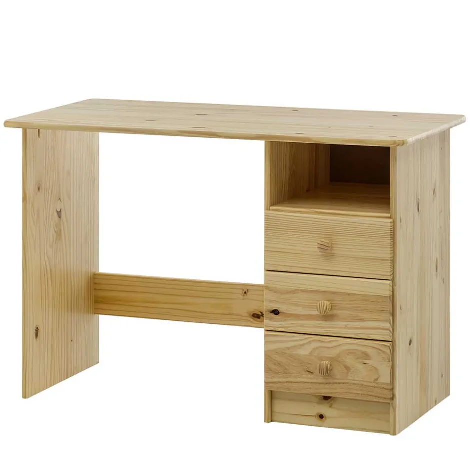 Wohnen 110x54 Kleiner Schreibtisch aus Kiefer Massivholz - Bibulath
