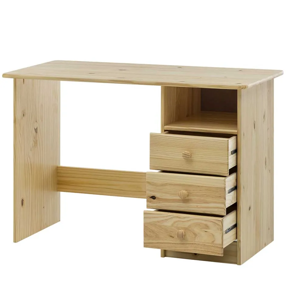 Wohnen 110x54 Kleiner Schreibtisch aus Kiefer Massivholz - Bibulath