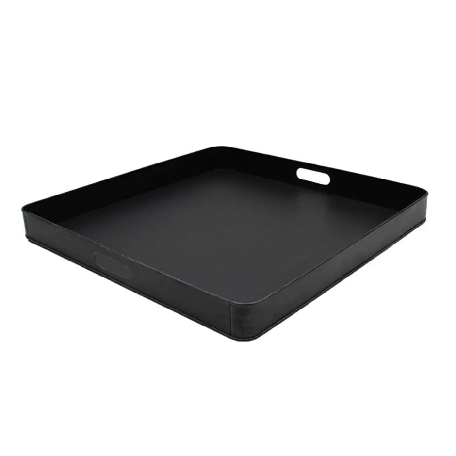 60x60 Metalltablett in Schwarz - Zirena^Wohnen Clearance