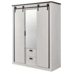 Wohnen 140x200 Modern Country Bett & Schrank - Tramos (vierteilig)