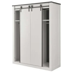 Wohnen 140x200 Modern Country Bett & Schrank - Tramos (vierteilig)