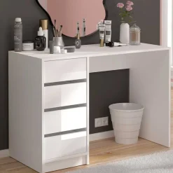 Wohnen 110x48 Moderner Schminktisch mit vier Schubladen - Savocca
