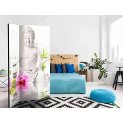 Wohnen 135x172 Paravent Buddha mit Orchideen - Abion