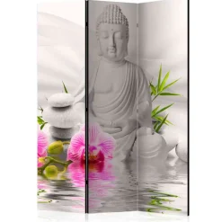 Wohnen 135x172 Paravent Buddha mit Orchideen - Abion