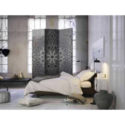 Wohnen 135x172 Paravent in Blau & Silbergrau - Drown