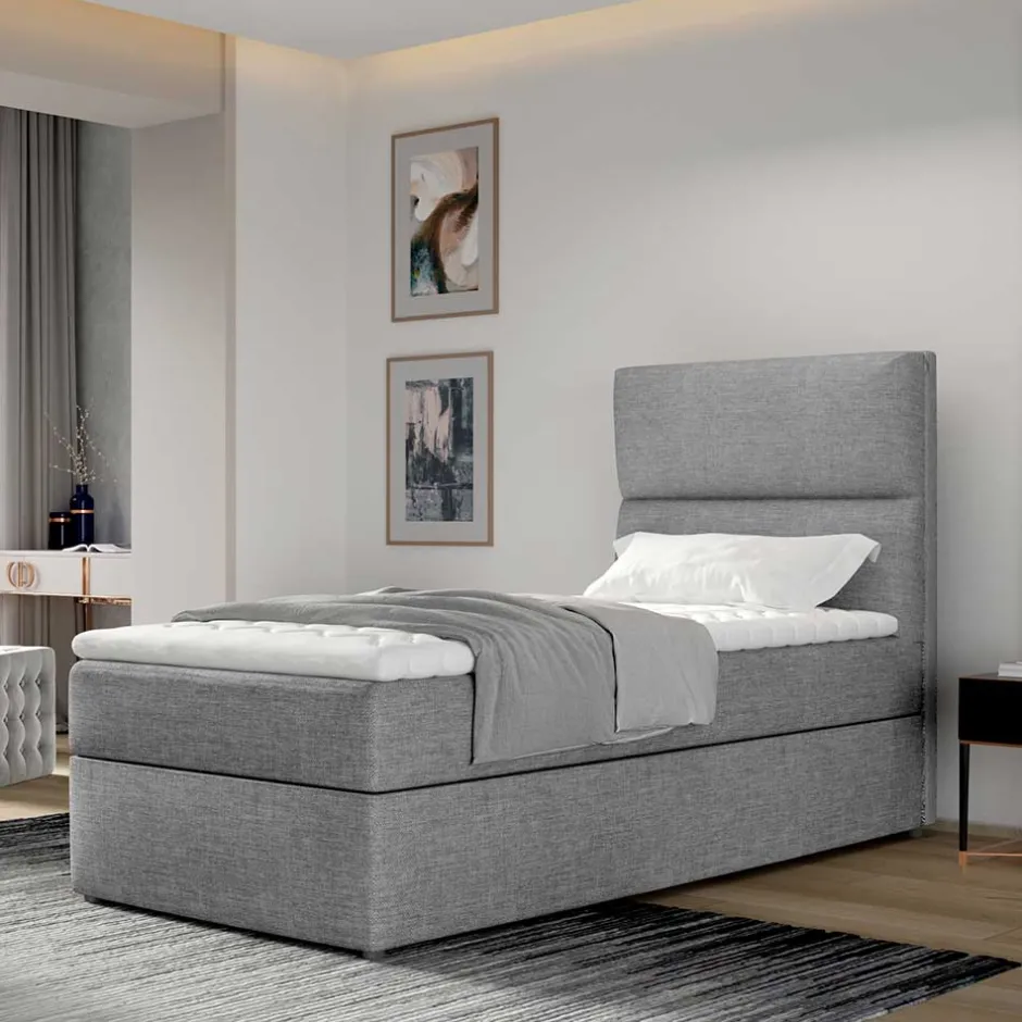 Wohnen 90x200 Polsterbett in Grau - Pandaua