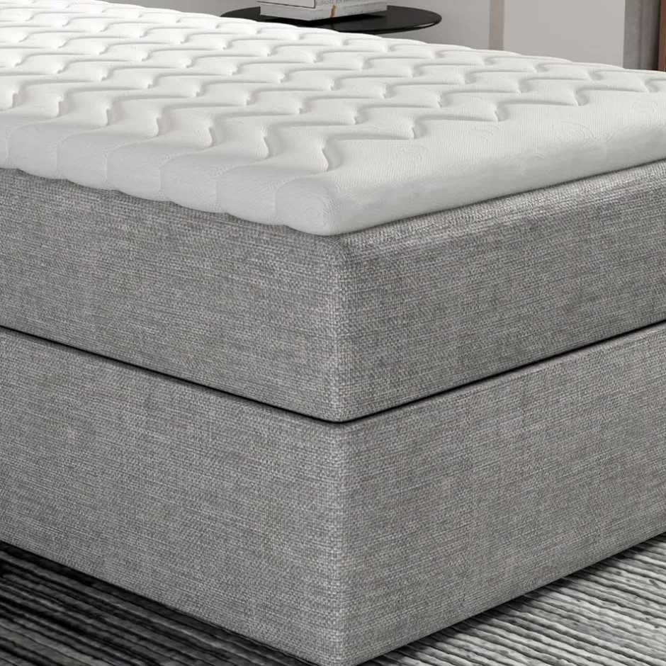 Wohnen 90x200 Polsterbett in Grau - Pandaua