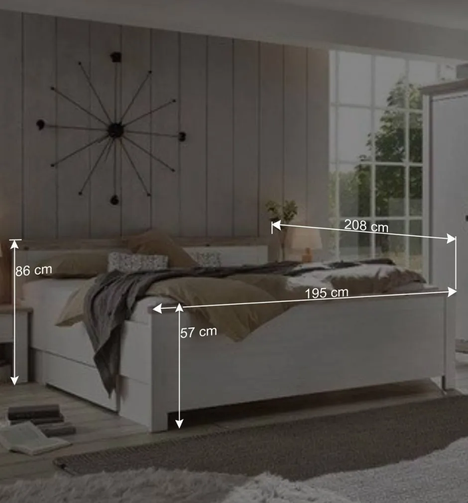 Wohnen 180x200 Schlafzimmer Möbel komplett - Nedita I (vierteilig)