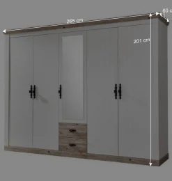 Wohnen 180x200 Schlafzimmer Möbel komplett - Nedita I (vierteilig)