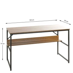 Wohnen 120x60 Schreibtisch in Eiche Nachbildung - Fulias