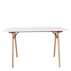 Wohnen 120x60 Schreibtisch in Weiß & Natur - Cora