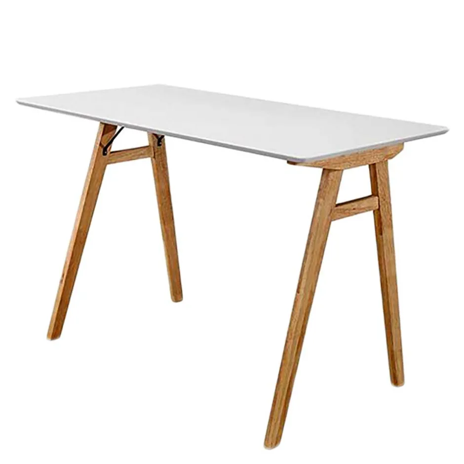 Wohnen 120x60 Schreibtisch in Weiß & Natur - Cora