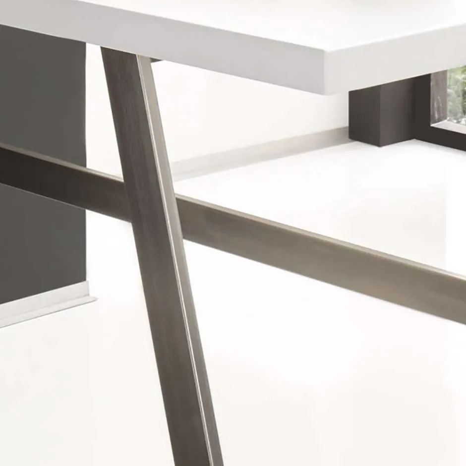 Wohnen 140x60 Schreibtisch in Weiß lackiert - Abelka