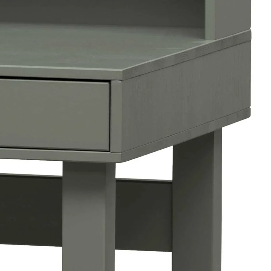 122x58 Schreibtisch mit Aufsatz in Graugrün - Daraon^Wohnen Clearance