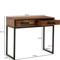 Wohnen 90x36 Schreibtisch Schminktisch mit Schubladen - Vioriga