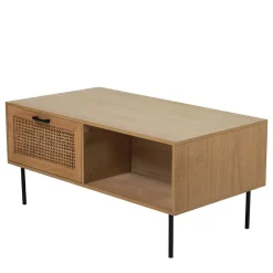 Wohnen 110x59 Skandi Couchtisch mit Wiener Geflecht - Esholda