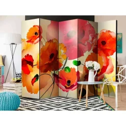 Wohnen 225x172 Spanische Wand Mohnblumen - Eture