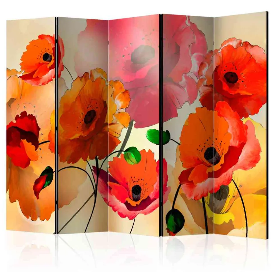 Wohnen 225x172 Spanische Wand Mohnblumen - Eture