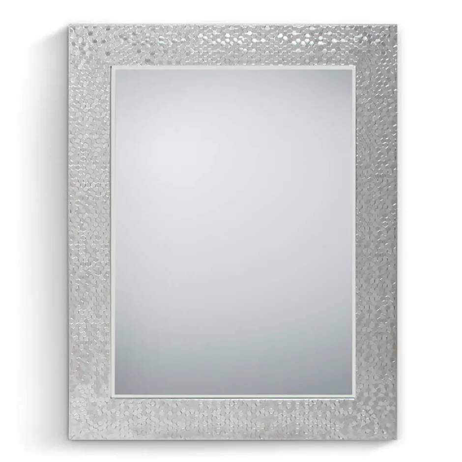 Wohnen 55x70 Spiegel mit breitem Rahmen in Silber - Tunapuna