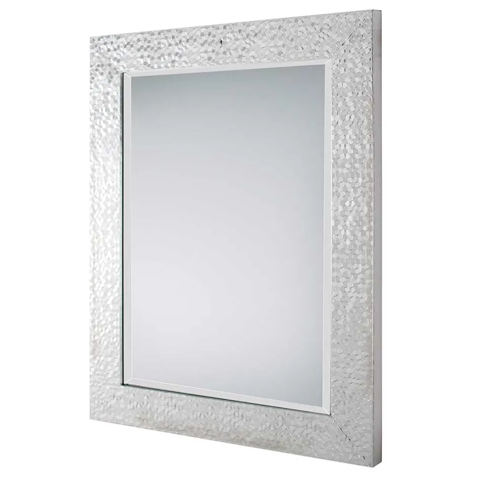 Wohnen 55x70 Spiegel mit breitem Rahmen in Silber - Tunapuna