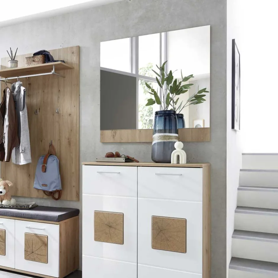 Wohnen 84x84 Spiegel mit Wildeiche NB Leiste - Cluster