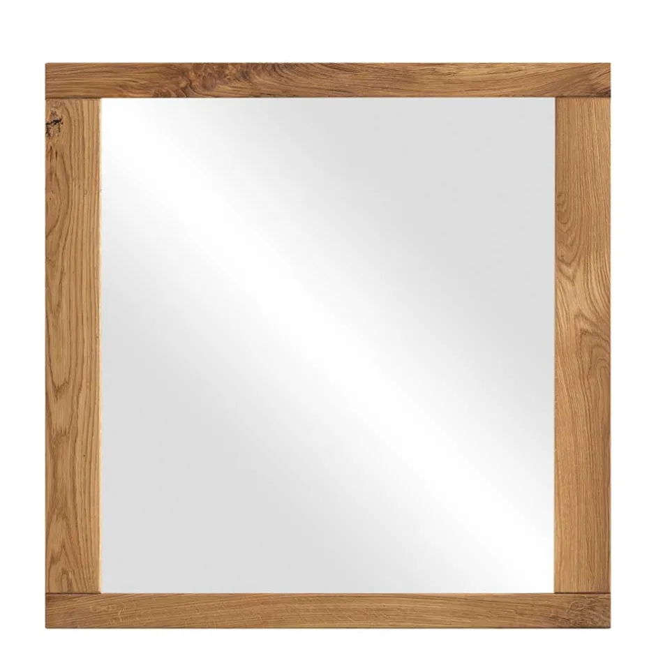 Wohnen 80x80 Wandspiegel aus Eichenholz Rahmen - Sennya