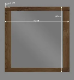 Wohnen 80x80 Wandspiegel aus Eichenholz Rahmen - Sennya