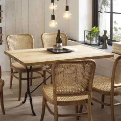 Wohnen 120x65 Wildeiche Tisch mit Gusseisen Gestell - Louves