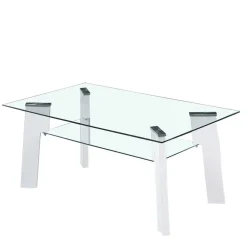 110x60 Wohnzimmer Glastisch mit Ablage - Masuca^Wohnen Discount