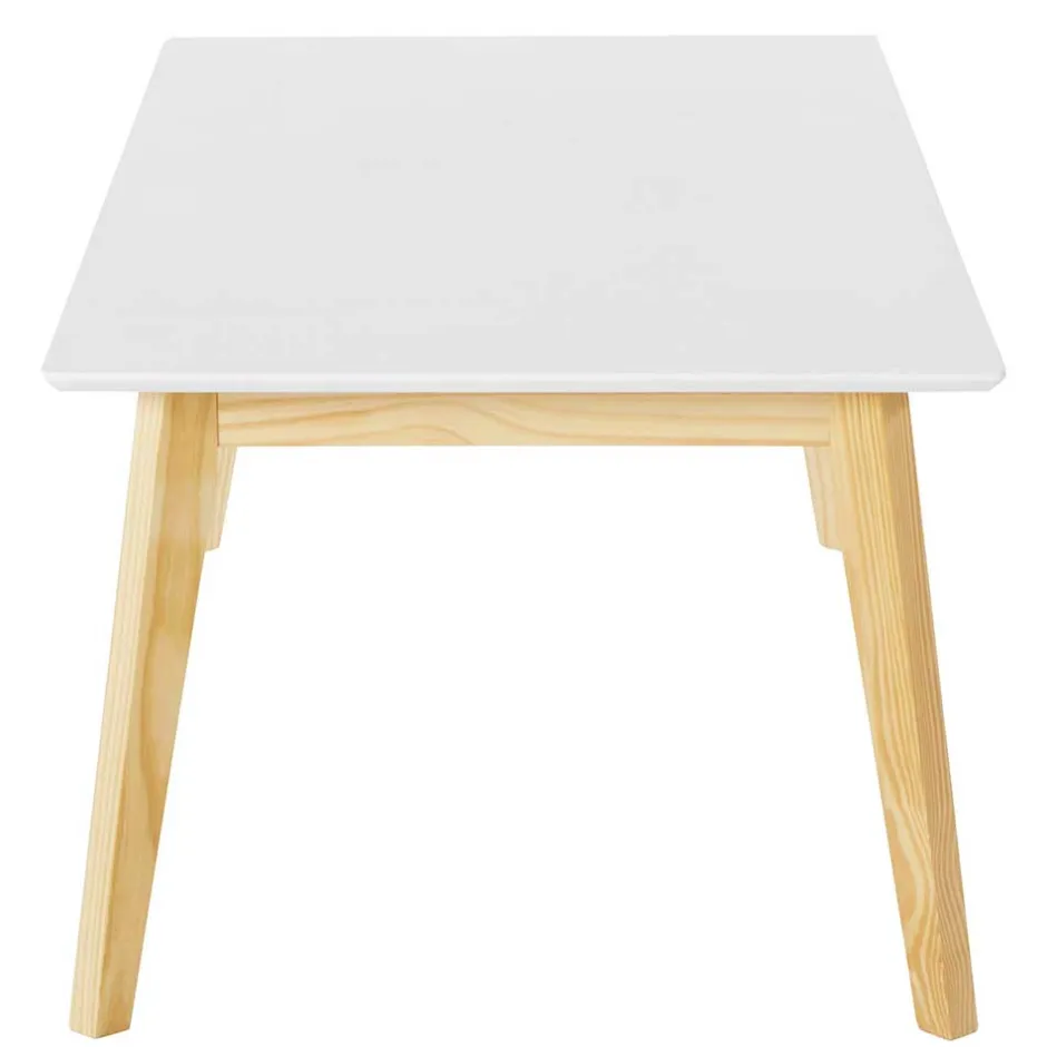 120x60 Wohnzimmer Tisch in Weiß & Kiefer - Tropezian^Wohnen Online