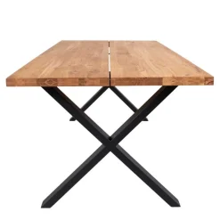 Wohnen X-Bein Esstisch mit Armlehnenstühlen - Visita (siebenteilig)