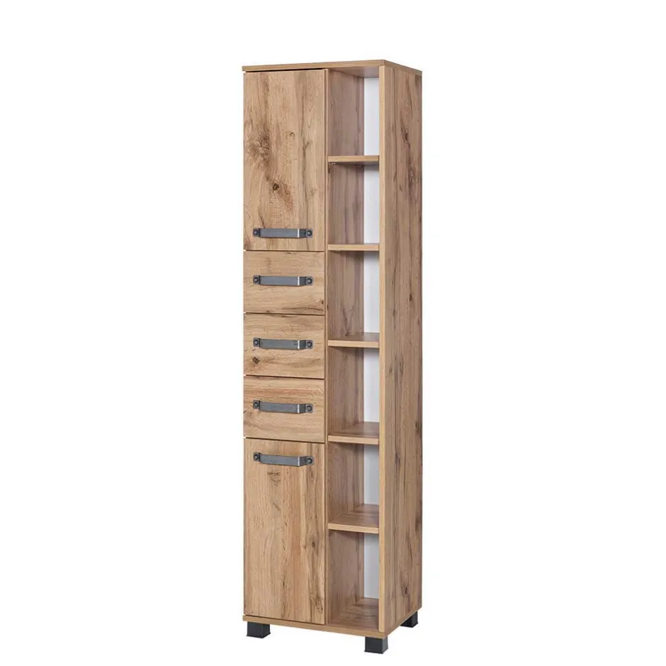 Wohnen 42x164cm Bad-Hochschrank mit Regal - Iskro