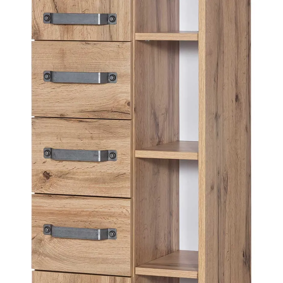 Wohnen 42x164cm Bad-Hochschrank mit Regal - Iskro