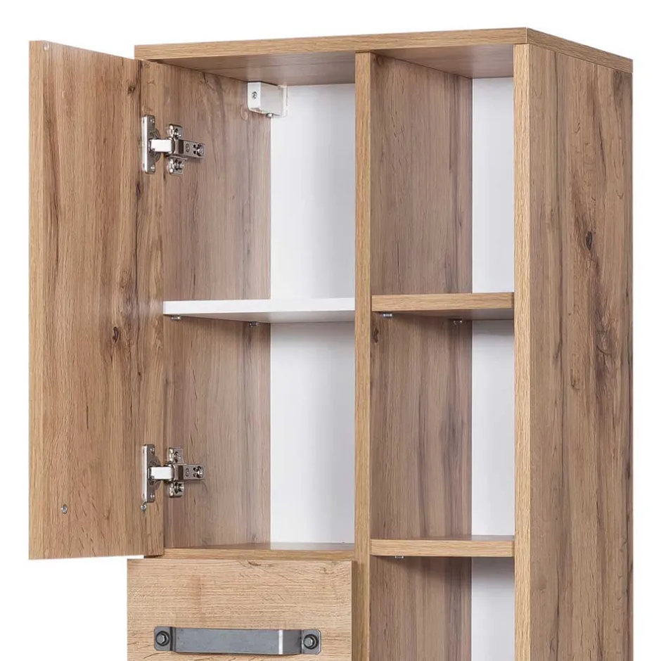 Wohnen 42x164cm Bad-Hochschrank mit Regal - Iskro