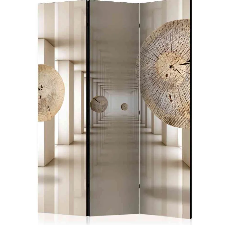 Wohnen 135x172cm Paravent aus Leinwand & Holz - Jesafina