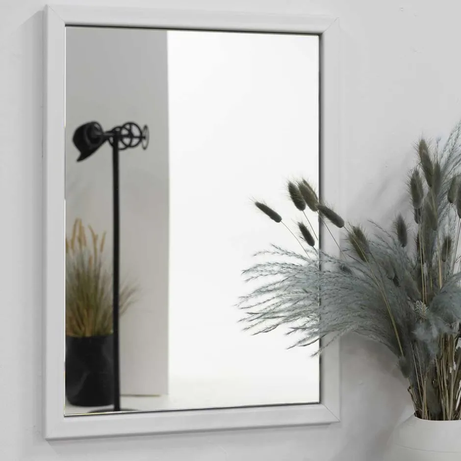 Wohnen 40x55cm Spiegel mit weißem Metallrahmen - Ezeiza
