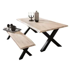 Wohnen X-Fuß Esstisch & Sitzbank - Tilveta (zweiteilig)