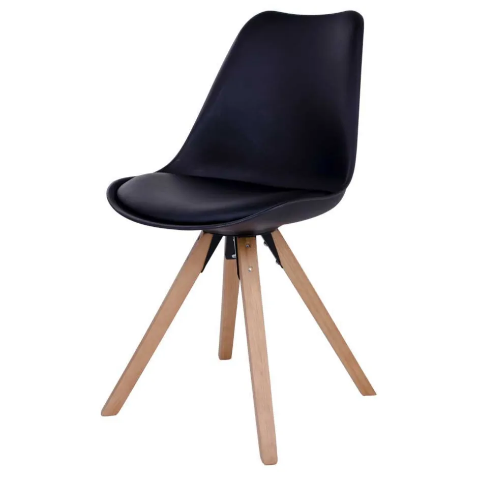 Wohnen X-Fuß Esszimmertisch & Schalenstühle - Zyaman (fünfteilig)