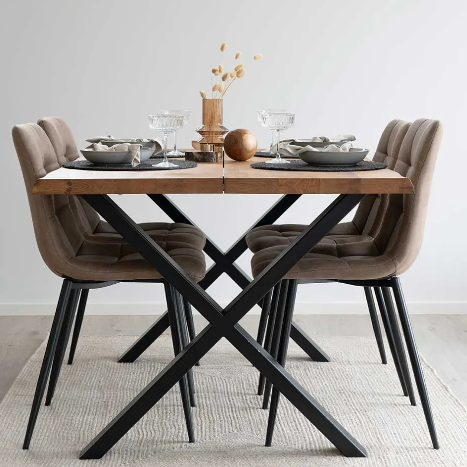 X-Fuß Esszimmertisch & Stühle - Zia (fünfteilig)^Wohnen New