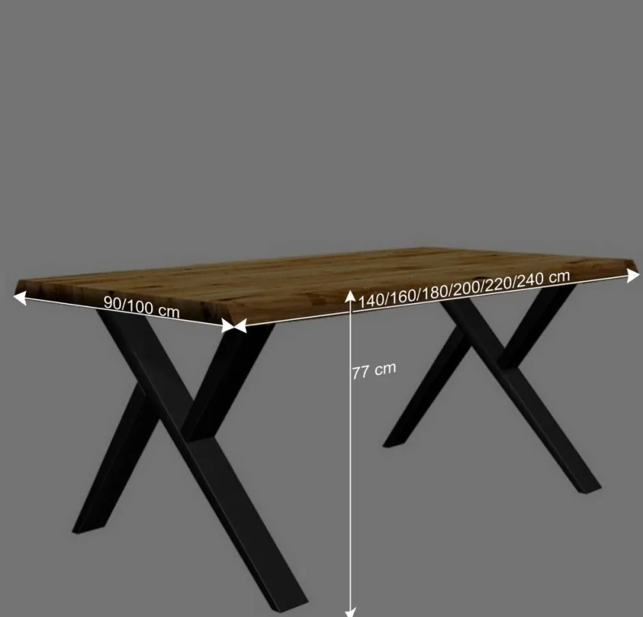 X-Fuß Esszimmertisch aus Eiche massiv - Trapper^Wohnen Best