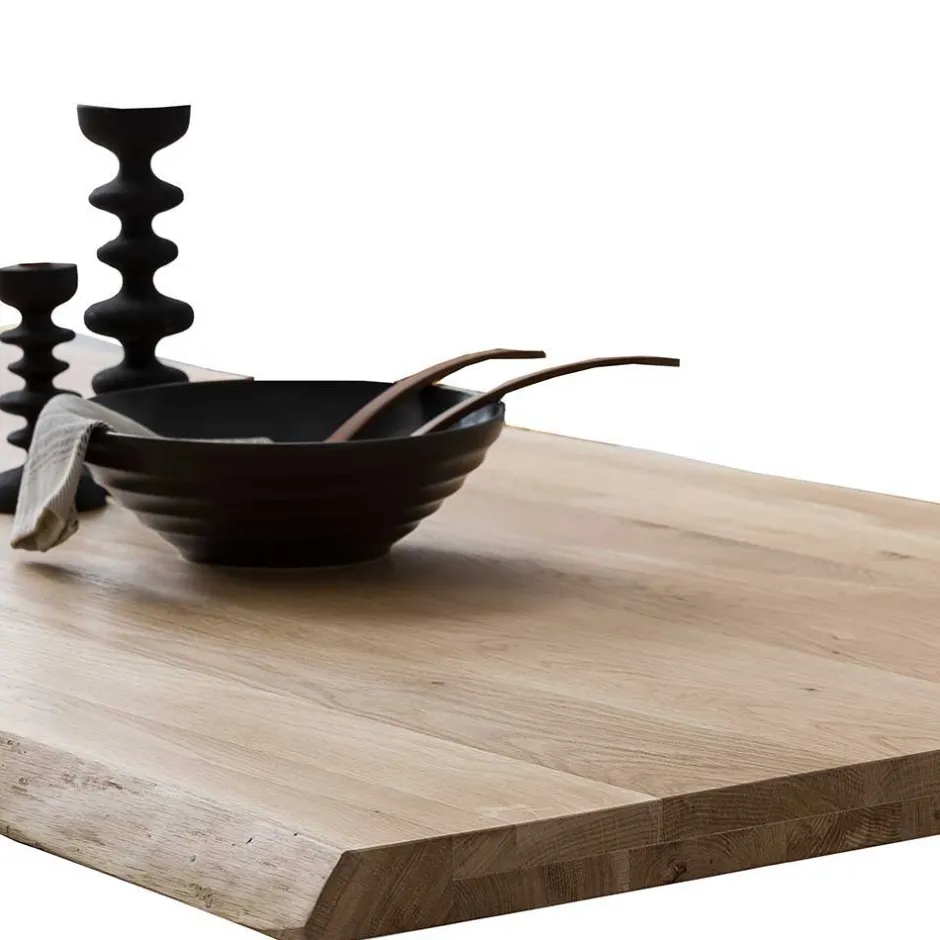 Wohnen X-Fuß Esszimmertisch mit Baumkantenplatte - Ebrania