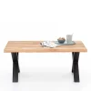 X-Fuß Sofatisch mit Live Edge Holzplatte - Riconia^Wohnen Sale