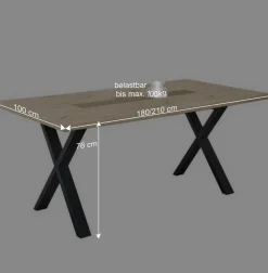 X-Fuß Tisch & Drehstühle Set - Niam (siebenteilig)^Wohnen New