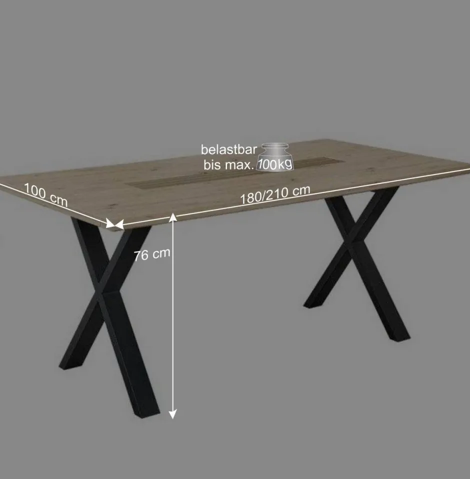 X-Fuß Tisch & Drehstühle Set - Niam (siebenteilig)^Wohnen New